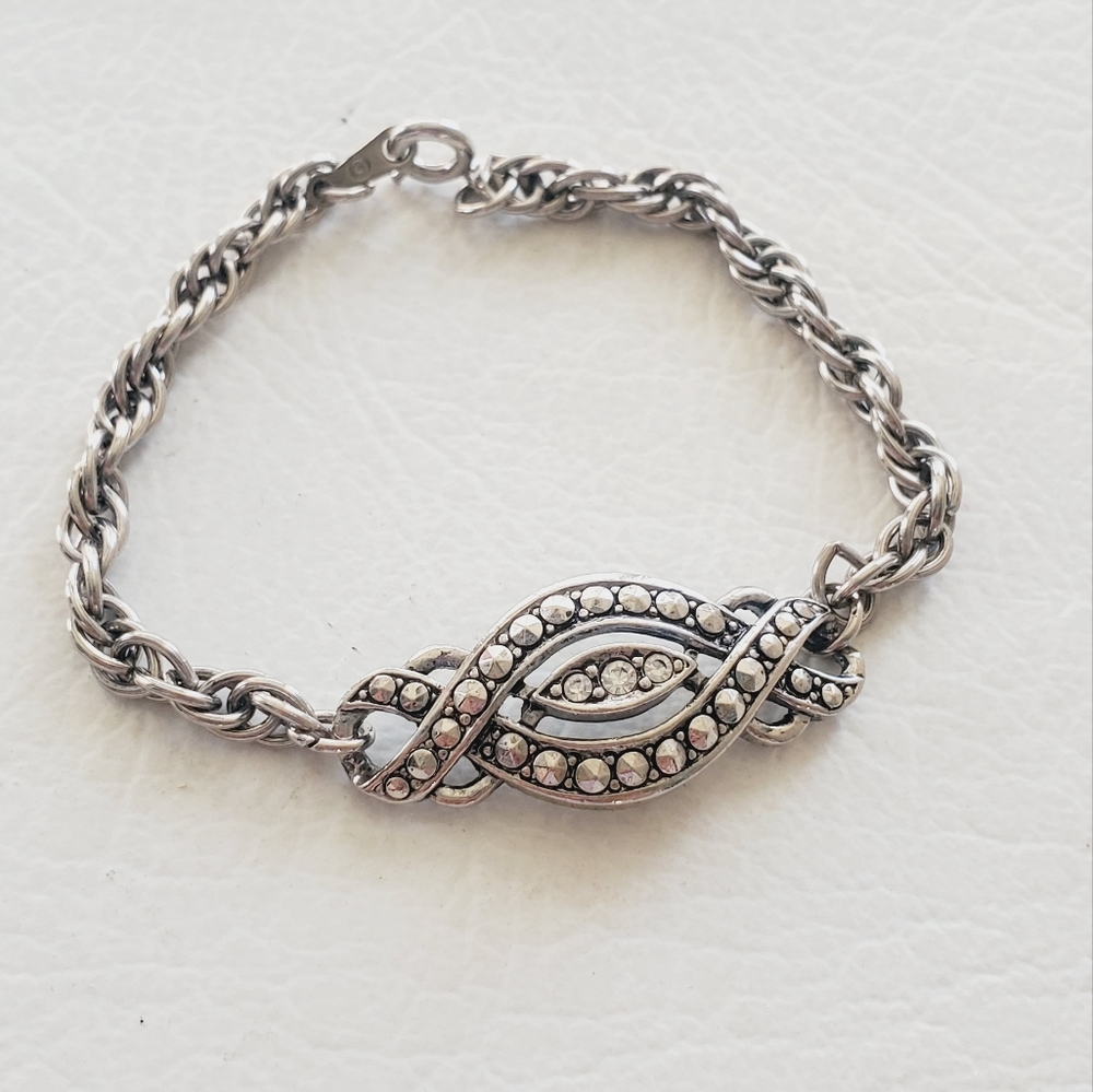 Vintage Avon Silver Tone Marcasite Bracelet